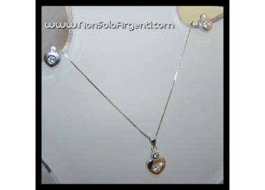 NSA|Parure CUORI Girocollo veneziano in argento 925 con ciondolo e Orecchini abbinati in Cofanetto