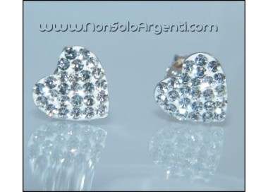 NSA|Argento 925 Italiano Rodiato : Orecchini a cuore con pavè di zirconi