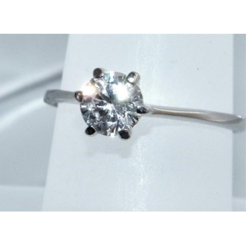 NSA|Argento 925 Italiano Rodiato : Anello Solitario con Zirconia