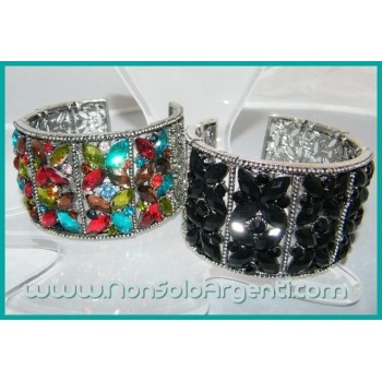 NSA|Bigiotteria : Bracciale Braccialetto Alto Snodato con Strass