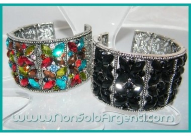 NSA|Bigiotteria : Bracciale Braccialetto Alto Snodato con Strass