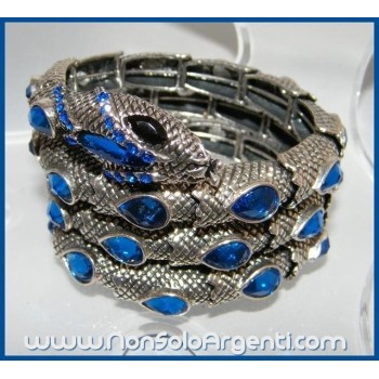 NSA|Bigiotteria : Bracciale Serpente Snodato a 4 File - colore argento anticato