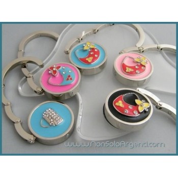 NSA|GANCIO per Borsa Gioiello : Pieghevole smaltato con strass - Modello Chanel