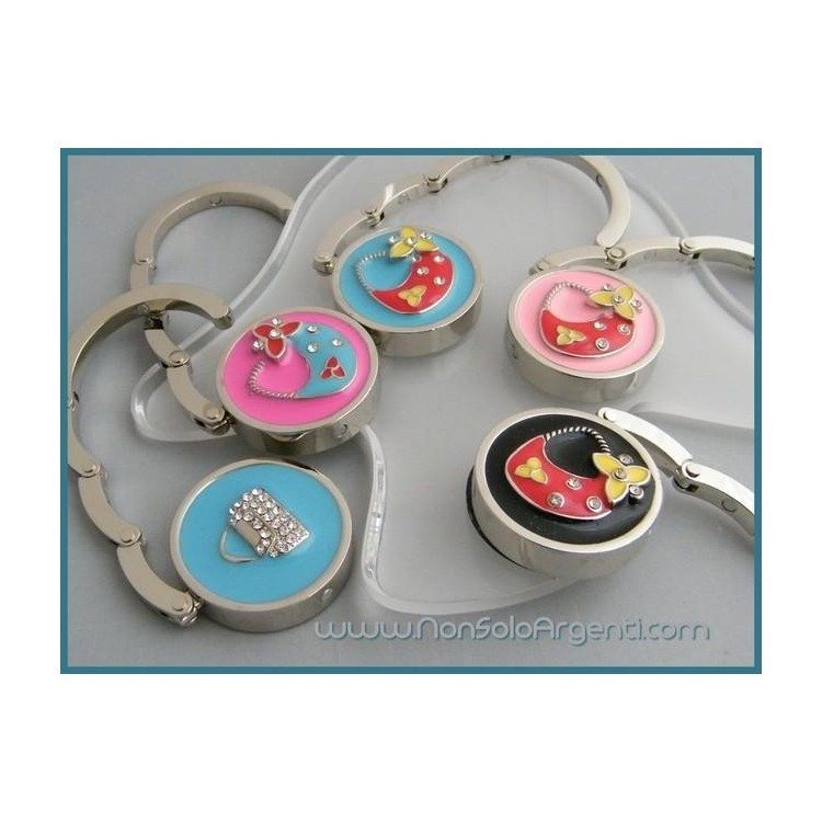 NSA|GANCIO per Borsa Gioiello : Pieghevole smaltato con strass - Modello Chanel