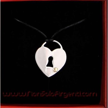 NSA|Collana Laccio Acciaio e oro 18kt :  Lucchetto