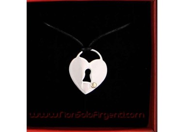 NSA|Collana Laccio Acciaio e oro 18kt :  Lucchetto