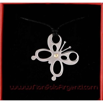 NSA|Collana Laccio Acciaio e oro 18kt :  Farfalla