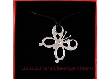 NSA|Collana Laccio Acciaio e oro 18kt :  Farfalla