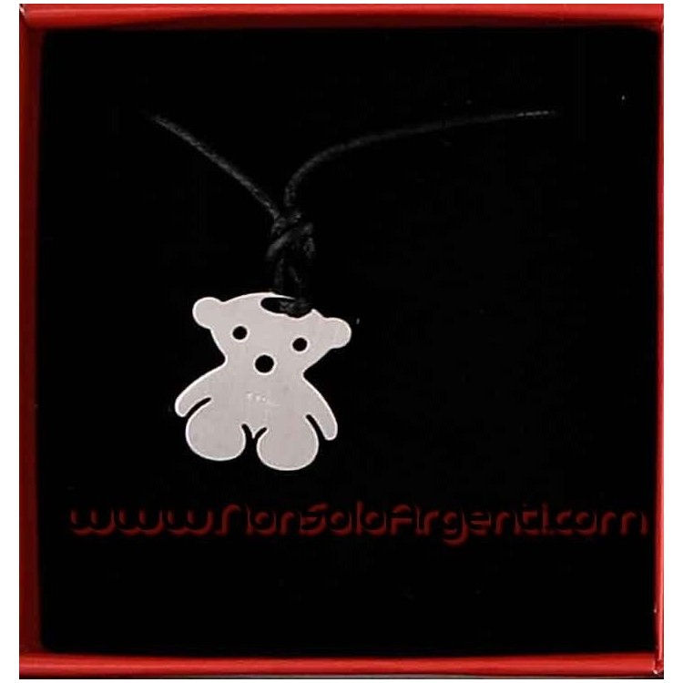 NSA|Collana Laccio Acciaio e oro 18kt :  Orsetto