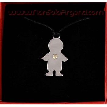 NSA|Collana Laccio Acciaio e oro 18kt :  Bambino