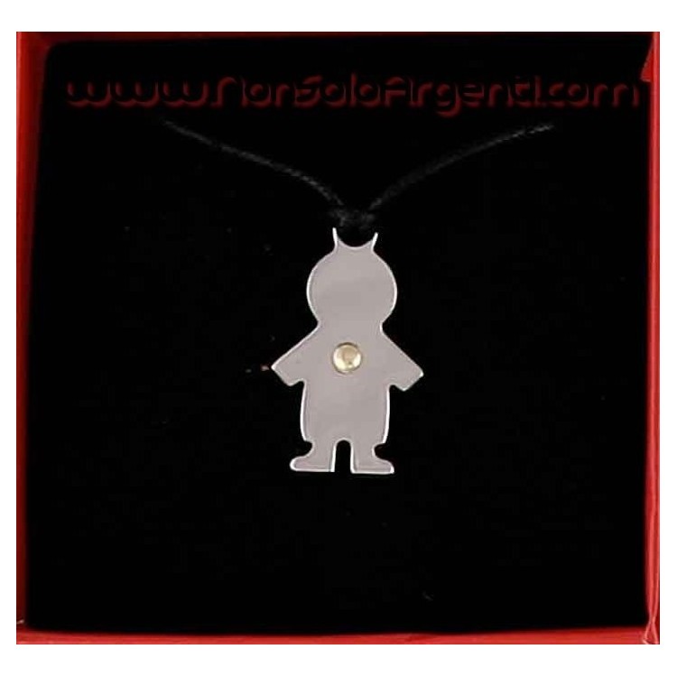 NSA|Collana Laccio Acciaio e oro 18kt :  Bambino
