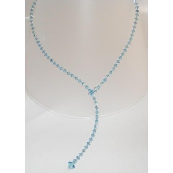 NSA|Collana girocollo SaliScendi Argento 925 Con Swarovski Bicono AZZURRO cm 50