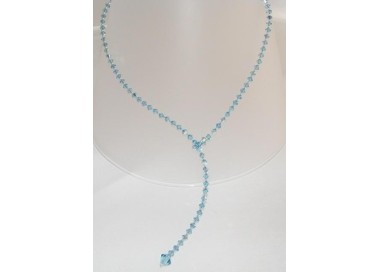 NSA|Collana girocollo SaliScendi Argento 925 Con Swarovski Bicono AZZURRO cm 50