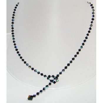 NSA|Collana girocollo SaliScendi Argento 925 Con Swarovski Bicono NERO AB  cm 50