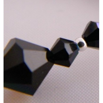 NSA|Collana girocollo SaliScendi Argento 925 Con Swarovski Bicono NERO AB  cm 50