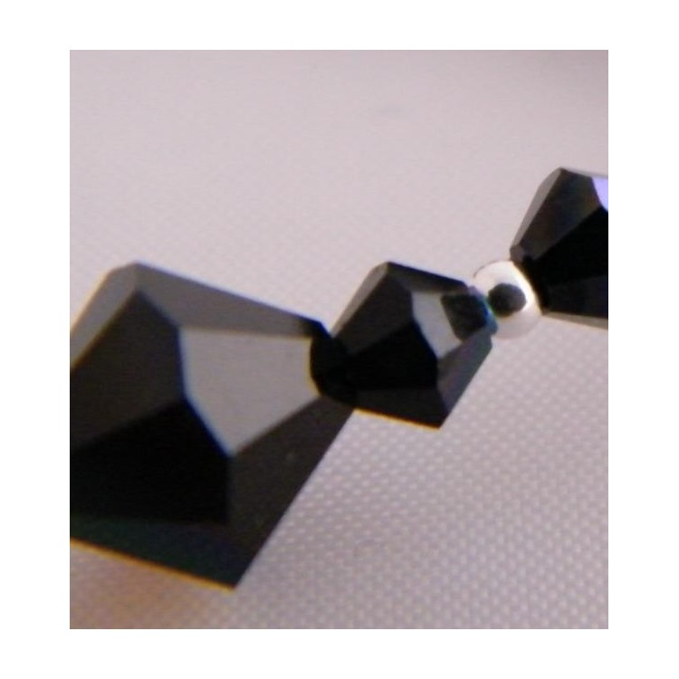 NSA|Collana girocollo SaliScendi Argento 925 Con Swarovski Bicono NERO AB  cm 50