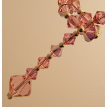 NSA|Collana girocollo SaliScendi Argento 925 Con Swarovski Bicono ROSA cm 50