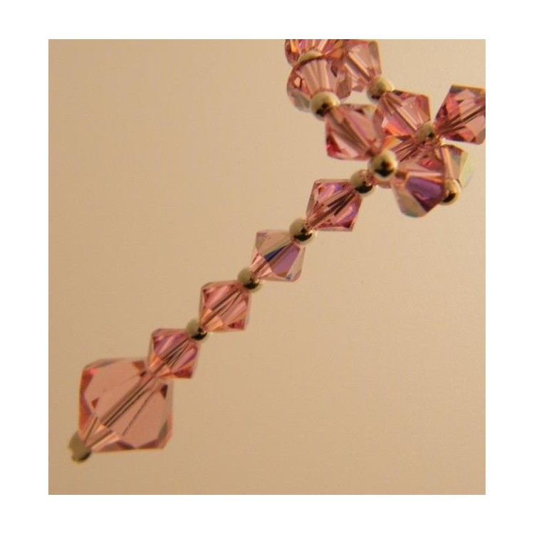 NSA|Collana girocollo SaliScendi Argento 925 Con Swarovski Bicono ROSA cm 50