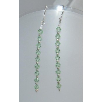 NSA|Orecchini Argento 925 Con una fila di Swarovski Bicono Peridot VERDE