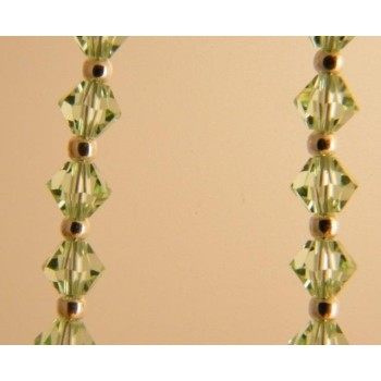 NSA|Orecchini Argento 925 Con una fila di Swarovski Bicono Peridot VERDE