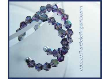 NSA|Orecchini Anelle Medie in Argento 925 con Swaroski Bicono VIOLA Amethyst