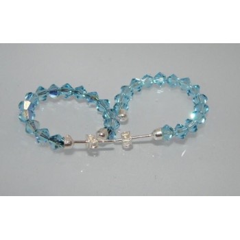 NSA|Orecchini Anelle Medie in Argento 925 con Swaroski Bicono AZZURRO