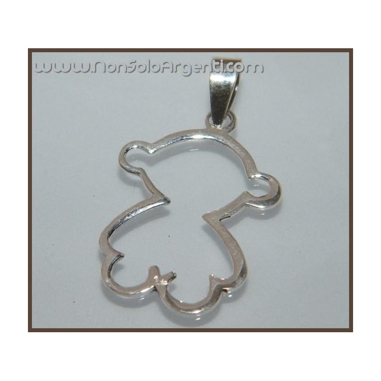 NSA|Ciondolo Argento 925 : Tenero Orso Stilizzato