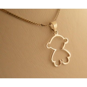 NSA|Ciondolo Argento 925 : Tenero Orso Stilizzato