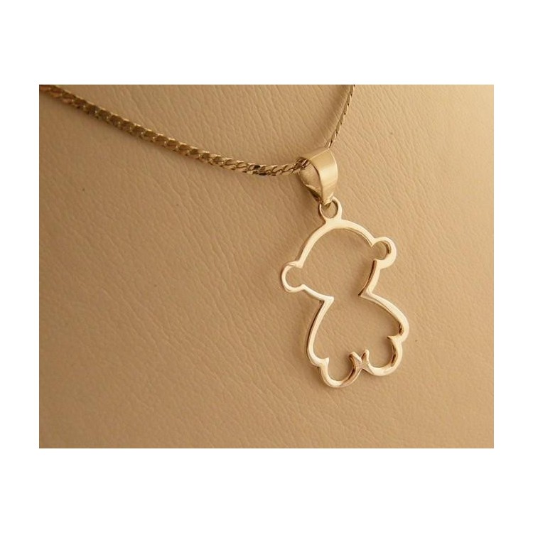 NSA|Ciondolo Argento 925 : Tenero Orso Stilizzato