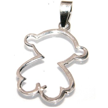 NSA|teddy bear pendant in solid 925 silver for women and girls