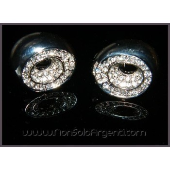 NSA|Bigiotteria : Orecchini colore Argento a Clips con pavè di strass