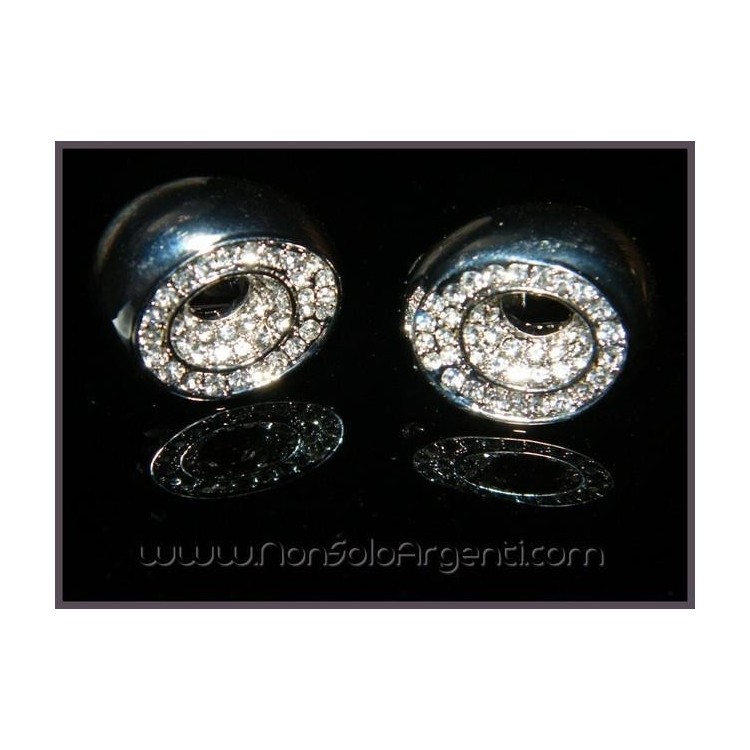 NSA|Bigiotteria : Orecchini colore Argento a Clips con pavè di strass