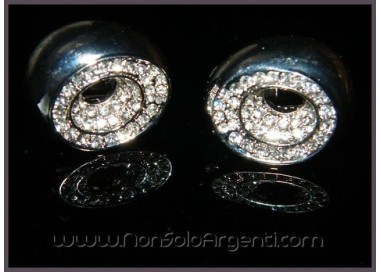 NSA|Bigiotteria : Orecchini colore Argento a Clips con pavè di strass