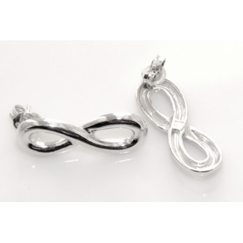 NSA|925: earrings woman with the symbol of 'infinite fintura white gold, yellow or clear