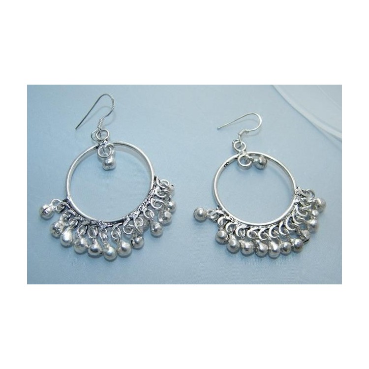 NSA|Orecchini Argento 925 ad Anelle con ciondoli di campanelli 16 gr