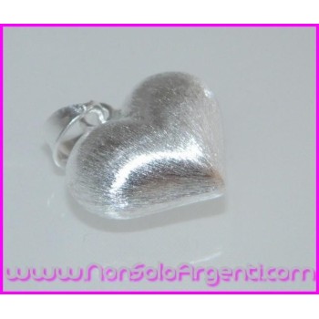 NSA|Ciondolo Argento 925 : Cuore bombato Satinato chiaro