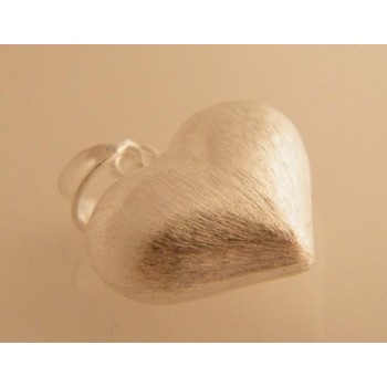 NSA|Ciondolo Argento 925 : Cuore bombato Satinato chiaro