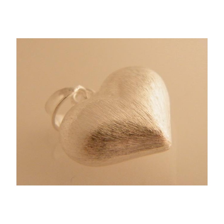 NSA|Ciondolo Argento 925 : Cuore bombato Satinato chiaro