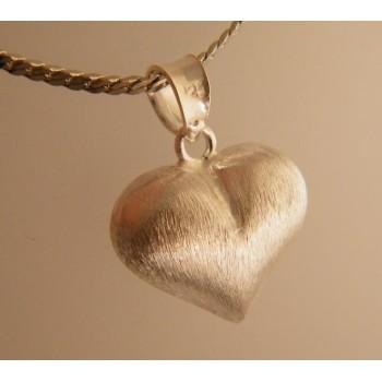 NSA|Ciondolo Argento 925 : Cuore bombato Satinato chiaro