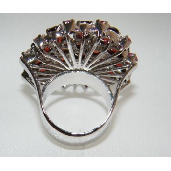 NSA|Argento 925 : Anello in argento 925 con Granato e Radice di Rubino