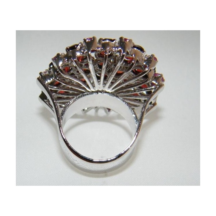 NSA|Argento 925 : Anello in argento 925 con Granato e Radice di Rubino