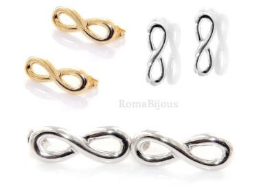 NSA|925: earrings woman with the symbol of 'infinite fintura white gold, yellow or clear