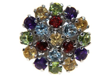 NSA|Anello in argento 925 con Topazio, peridoto, granato,Ametista, citrino misura 14 donna