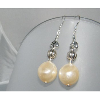 NSA|Argento 925 : Orecchini con ciondoli di perle resina e madreperla