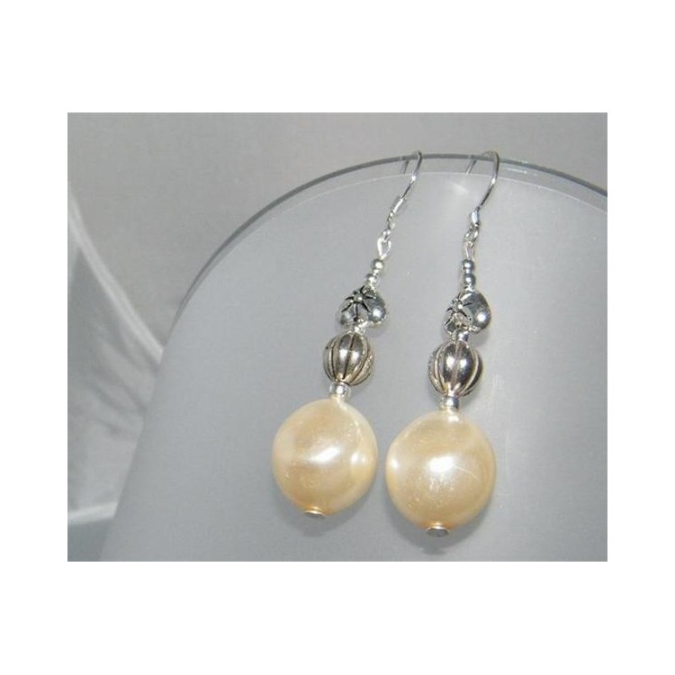 NSA|Argento 925 : Orecchini con ciondoli di perle resina e madreperla