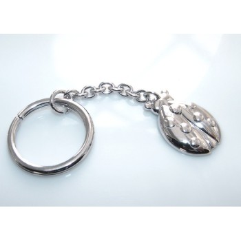 NSA|Keychain keyring man or woman plate machined oval glossy all 925 Silver Massif 16 gr