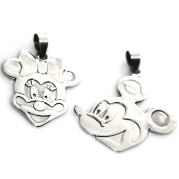 NSA|925 Silver : Cartoon Medal Pendant Large mouse or little mouse figure