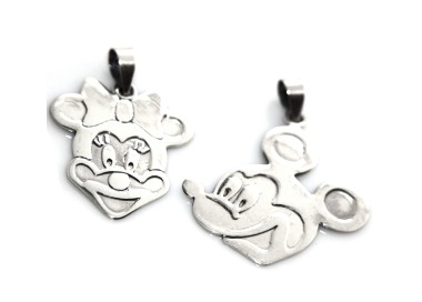 NSA|Argento 925 : Ciondolo Medaglia Cartoon Grande  figura topolina o Topolino