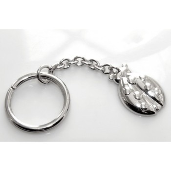 NSA|Keychain keyring man or woman plate machined oval glossy all 925 Silver Massif 16 gr