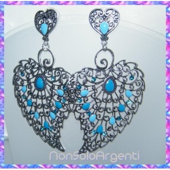 NSA|Orecchini Bigiotteria : Appariscenti e Grandi Filigranati con Ciondoli Foglia Vari Colori